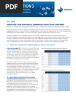 Insights From The Edelman Corporate Communications Benchmarking Study