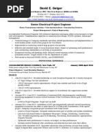 Senior Electrical Project Engineer in New York City NY Resume David Geiger