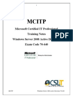MCITP Training Notes