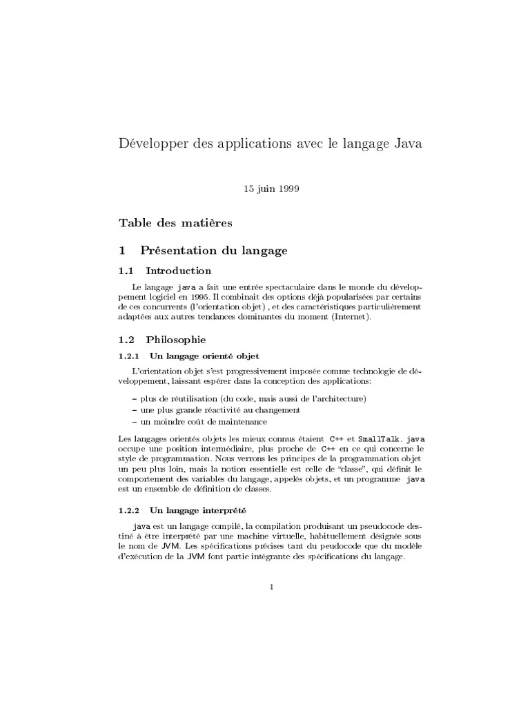 Developper Des Applications en Java | PDF | Java (Langage de ...