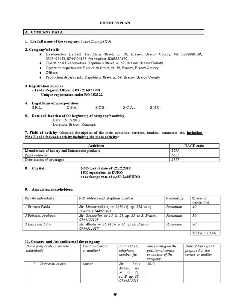 Mobile pizza business plan picture