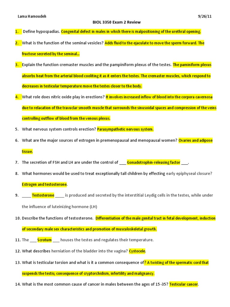 Exam 2 (Review) | PDF | Science & Mathematics