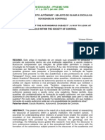 "Formação Do Sujeito Autônomo". Um Jeito de Olhar A Escola Na.