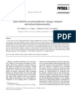 Spin Coherence in Semiconductors: Storage, Transport and Reduced Dimensionality