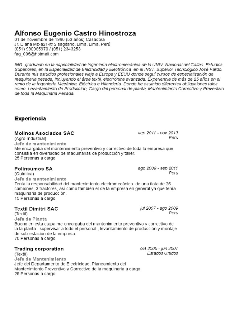 Curriculum vitae examples pdf picture