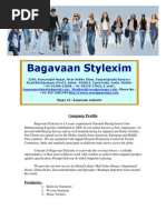 Company Profile - Bagavaan Stylexim - Garment Buying Office Cum Exporter From Tirupur