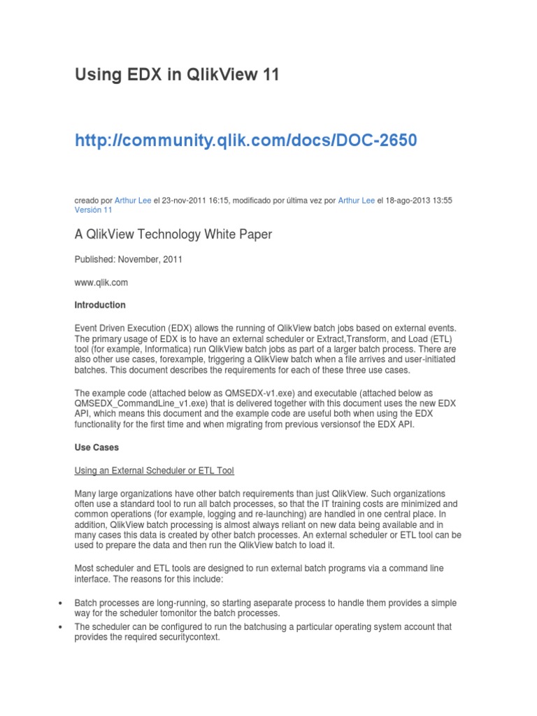 Using EDX in QlikView 11 | PDF | Application Programming Interface ...