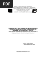 Aprendizaje de La Investigación Cualitativa