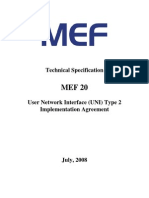 MEF User Network Specifications Implementation Agreement