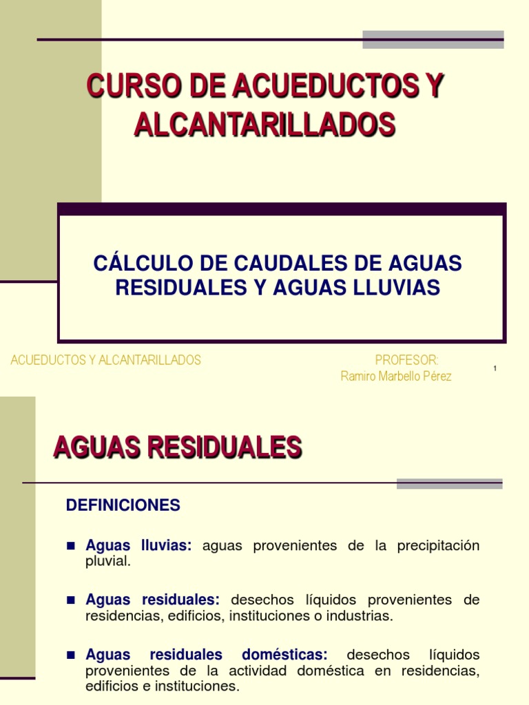 Cálculo de Caudales en Aguas Residuales | PDF | Precipitación | Lluvia
