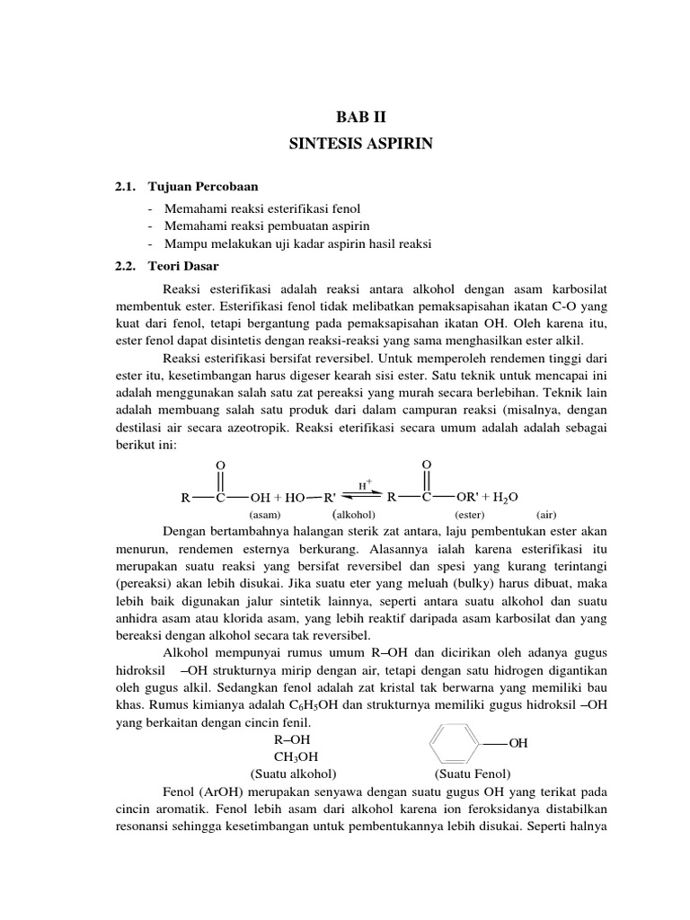 Laporan Sintesis Aspirin PDF