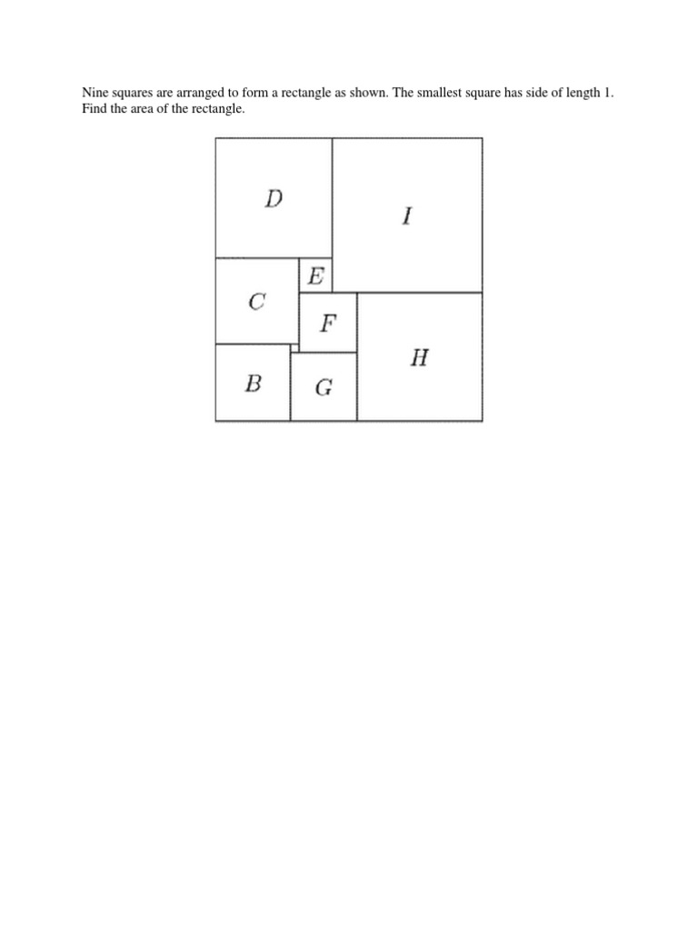 Nine Squares Are Arranged To Form A Rectangle As Shown | PDF | Home ...
