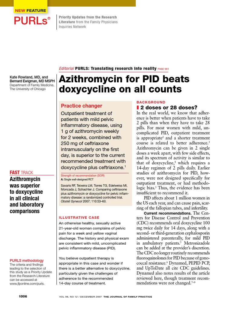 Azithromycin vs. Doxycycline Rtt Diseases And Disorders