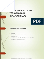 Tecnologías Wan y Tecnologías Inalambricas