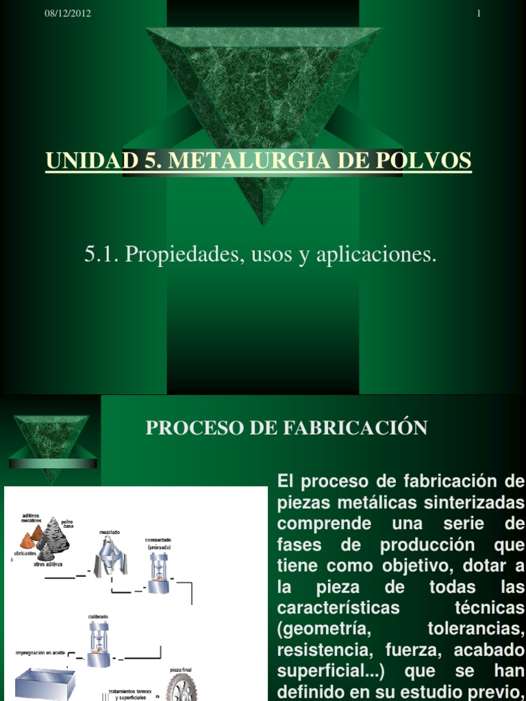 Proceso de Sinterización en Pulvimetalurgia | PDF | Metalurgia | Materiales