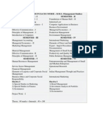 SUBJECTS / PAPERS IN EACH COURSE - B.M.S. (Management Studies) Semester - I Semester - Ii