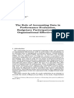 Brownell, Peter. 1982. the Role of Accounting