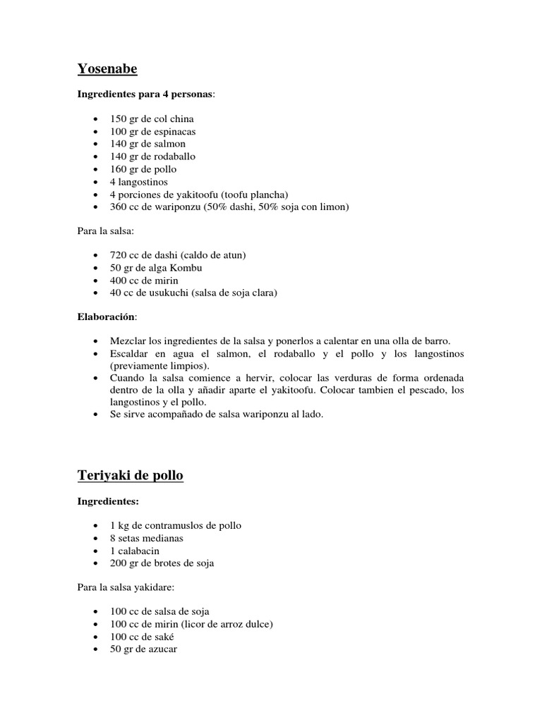 Recetas Japonesas Canal Cocina PDF Sushi Salsa