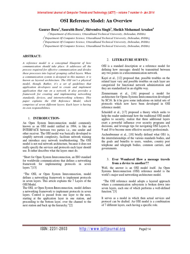 OSI Reference Model: An Overview | PDF | Osi Model | Computer Network