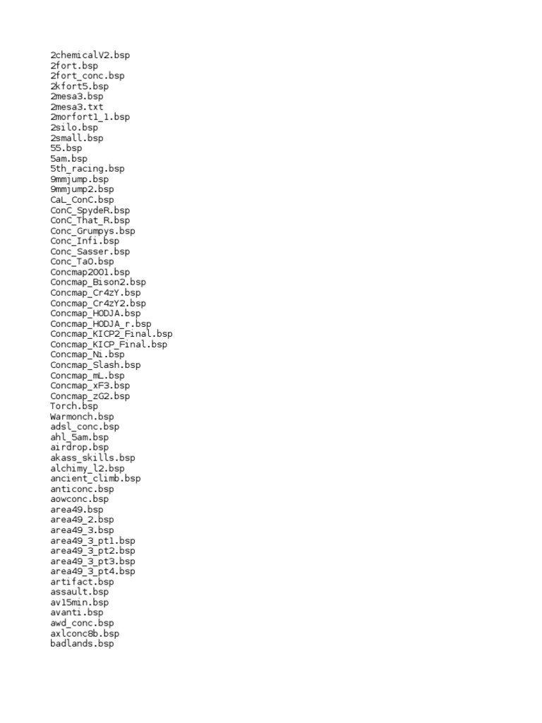 TFC Map List and Resources | PDF | Computers | Technology & Engineering