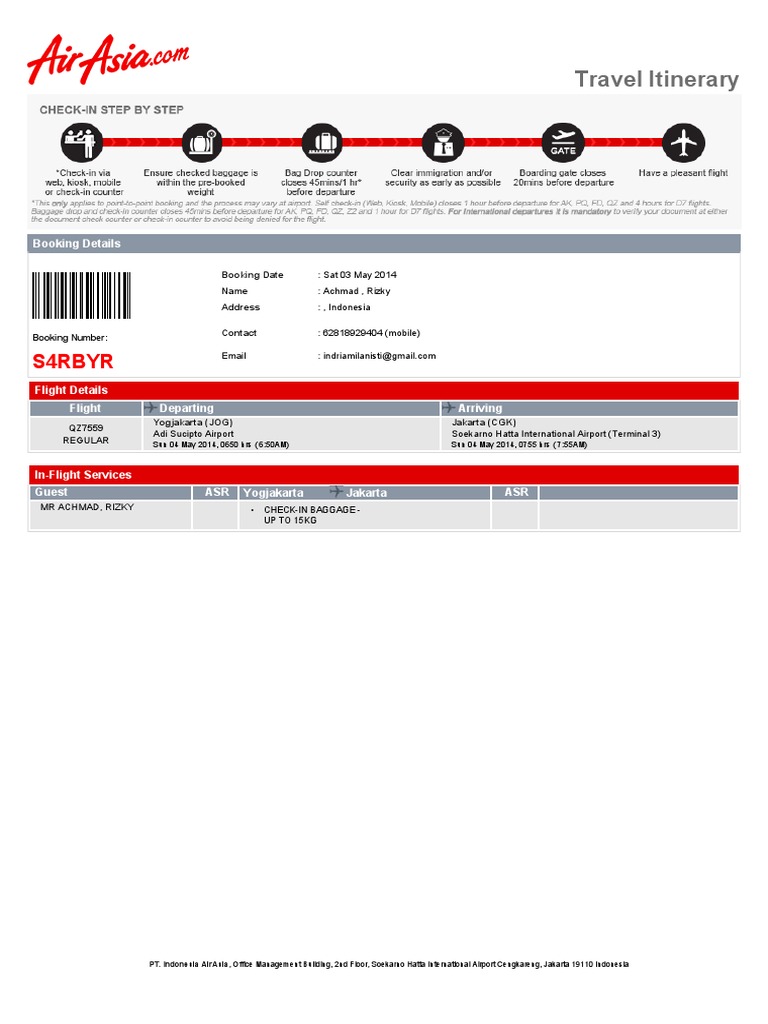 sample ticket air asia indonesia