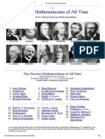 The Thirty Greatest Mathematicians