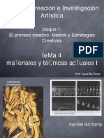 Taller de Creación e Investigación Artística! !: Bloque 1: ! El Proceso Creativo. Medios y Estrategias Creativas!