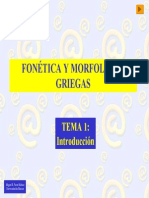 Fonética Y Morfología Griegas: Tema 1: Introducción