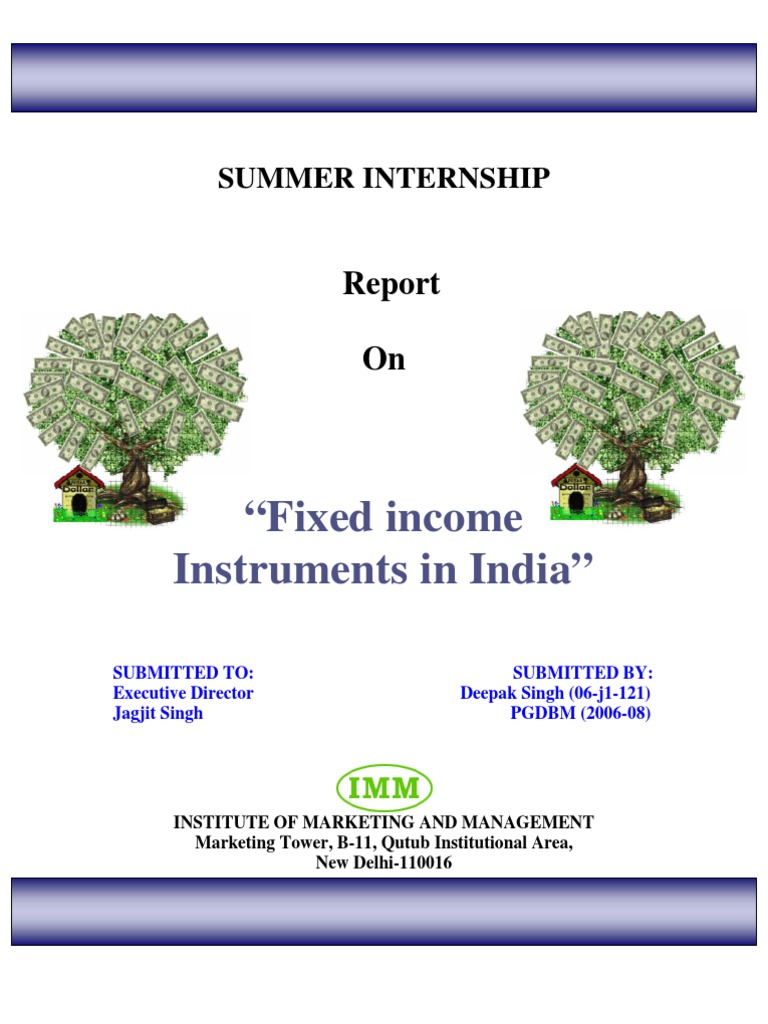 Overview of Fixed Income Instruments in India | PDF | Repurchase ...
