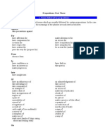 Prepositions With Nouns, Adjectives and Verbs