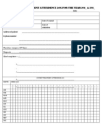 Physiotherapy Patient Attendence Log For The Year 201 - & 201