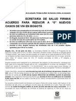 Onusida y Secretaría de Salud Firman Acuerdo para Reducir A "0" Nuevos Casos de Vih en Bogotá