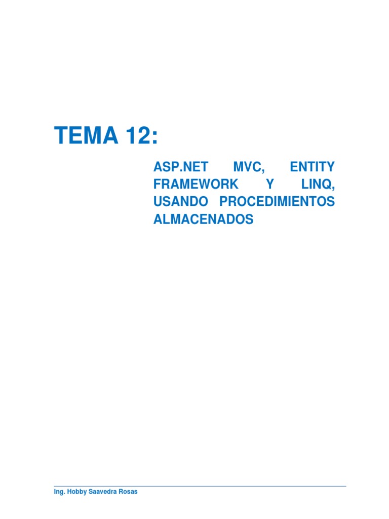 MVC y Entity Framework en C# | PDF | Marco de software | Recuperación ...