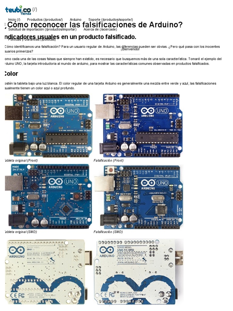 Cómo identificar falsificaciones de Arduino | PDF | Arduino | Tableta