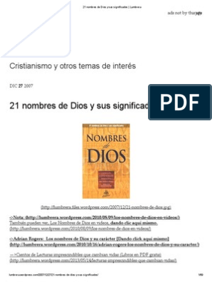 Significado de Nombres II, PDF, Biblia