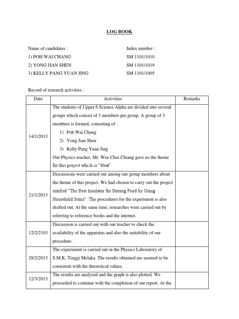 Physics Experiment Log Book | PDF | Career & Growth