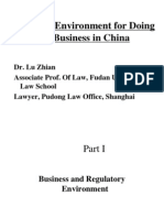 Legal Environment for Doing Business in China