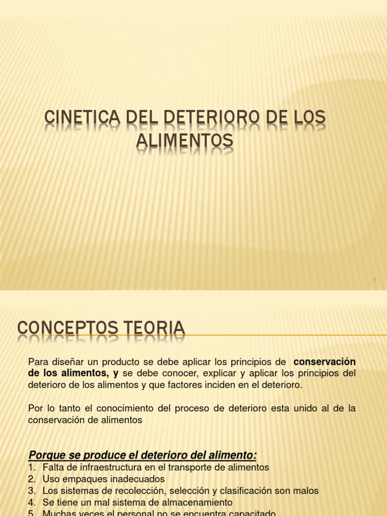 Cinetica Del Deterioro de Los Alimentos | PDF | Enzima | Alimentos