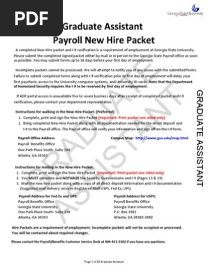 Graduate Assistant Packet