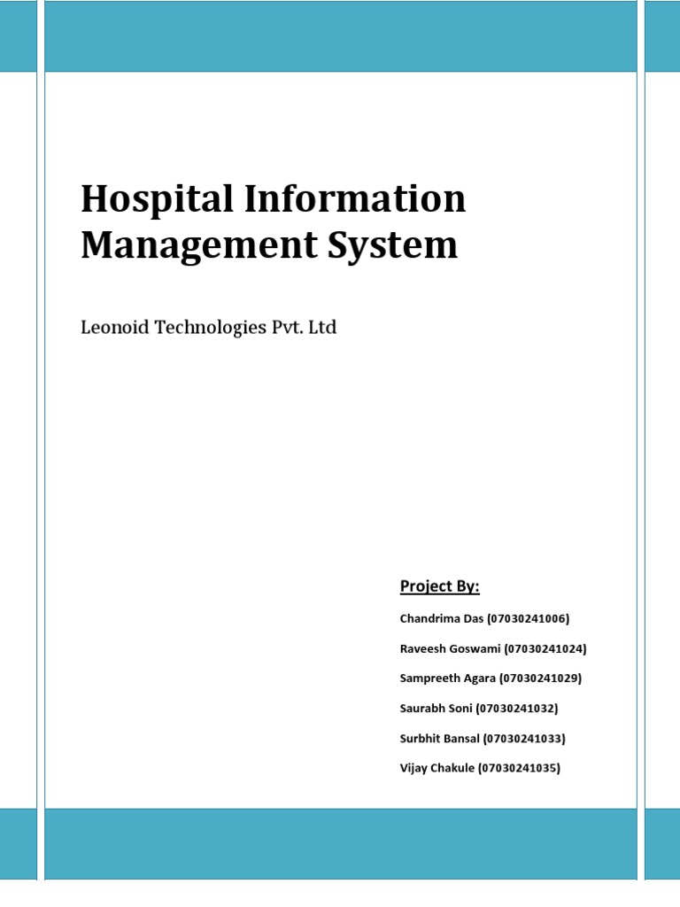 Hospital Information Management System Cover Page Physical
