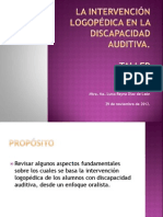 La Intervención Logopédica en La Discapacidad Auditiva Taller