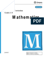 Mathematics: The Ontario Curriculum Grades 1-8