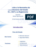 INTRODUCCION A LA NORMATIVA DE CONTRATACIONES DEL ESTADO D.L. 1057 Y SU REGLAMENTO