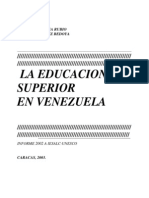 La Educacion: Superior en Venezuela