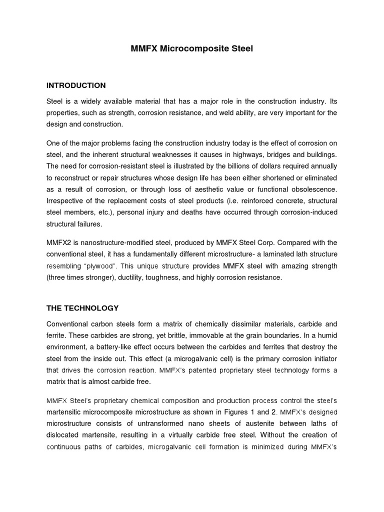 MMFX Microcomposite Steel Overview | PDF | Microstructure | Steel
