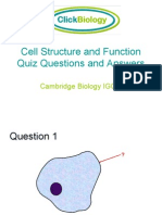 Cell Structure and Function Quiz Questions and Answers