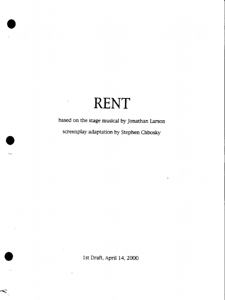 Rent Screenplay 1st Draft | PDF