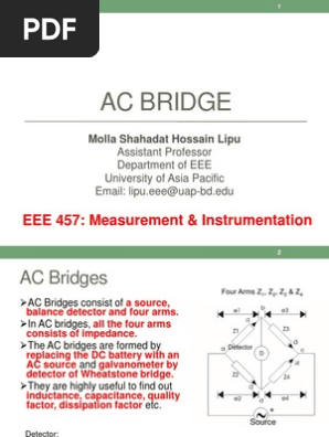 Ac Bridge Inductance Capacitor