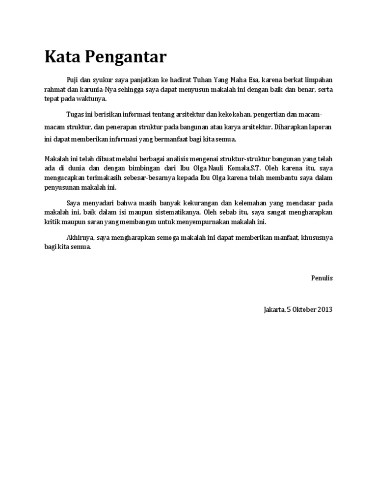 Contoh Kata Pengantar Skripsi Yang Baik Dan Benar - Deretan Contoh