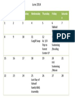 June Schedule